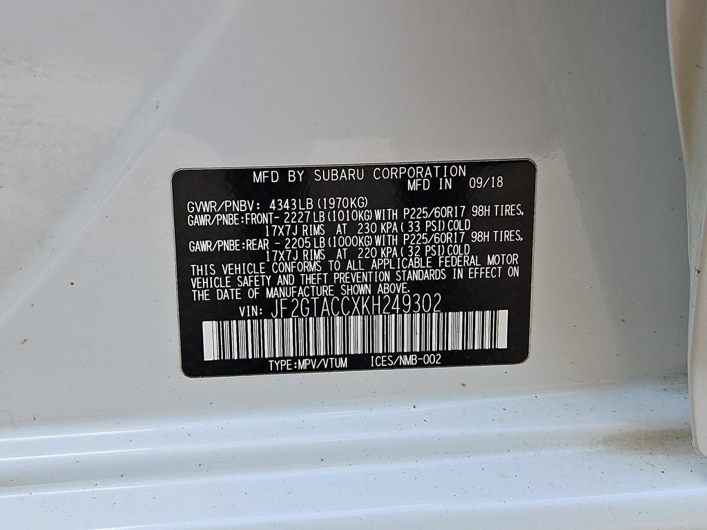 2019 Subaru Crosstrek 2.0i Premium