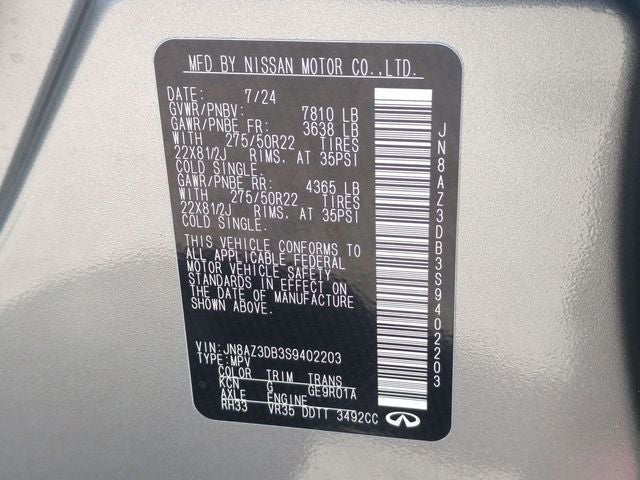 2025 INFINITI QX80 SENSORY